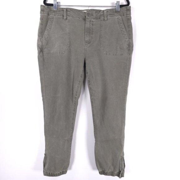 PAIGE MAYSLIE Cropped Jogger‎ Pants Elastic & Zip Hem Size 33 - Picture 1 of 16